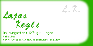 lajos kegli business card